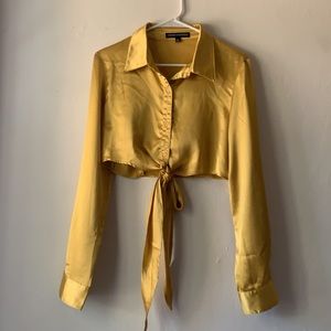 Naked wardrobe button up tie shirt